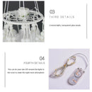 Double Circle White Feather Dream Catcher With Mobile Led Fairy Lights Wall