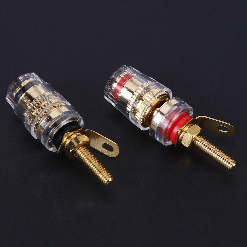 2pcs 4mm Brass Speaker Amplifier Binding Posts Terminals for Banana Plugs