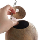 1xNatural Coconut Shell Bird Nest House Hut Cage Feeder Pet Parrot Parakeet E7J9