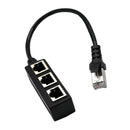 2x RJ45 Splitter Adapter 1 to 3 Port CAT 5/6 LAN Ethernet Socket Converter