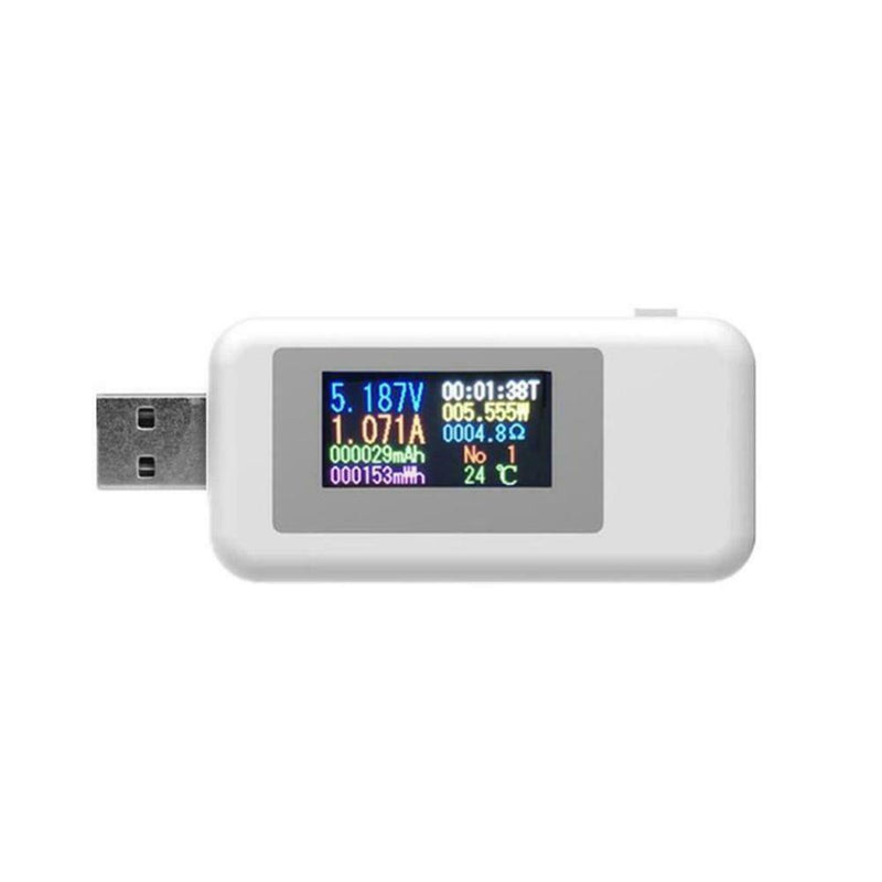 10 in 1 Digital DC USB Tester Current Voltage Charger Voltmeter (White) A