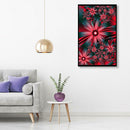 5D DIY Full Drill Diamond Painting Red Flowers Cross Stitch Embroidery Kits