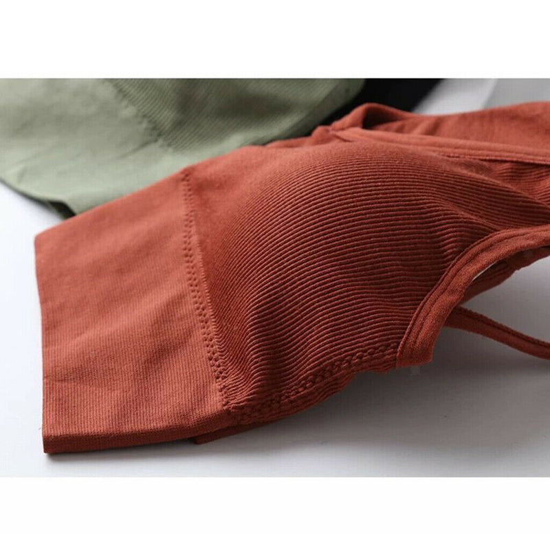 5PCS Womens Trendy Bralette Seamless Comfort Bra Crop Top Sport Bra Set