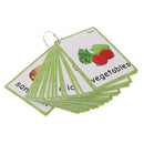 35Pcs Kids Durable Sight/Picture Word Flash Cards About Food for Ages