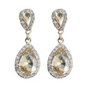 Elegant Water Drop Crystal Earrings Rhinestone Dangle Women Wedding Jewelry A