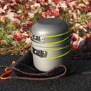 DS-101 Outdoor Camping Cookware Set Portale Green Handle Tableware Pot
