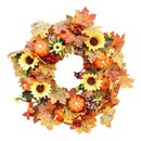 Pumpkin Pine Cone Berry Vine Round Wreath Door Hanging Garland Decor Christmas