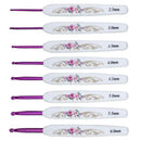 8Pcs TPR Soft Handles Aluminum Hook Crochet Knitting Needles DIY 2.5-6mm Set