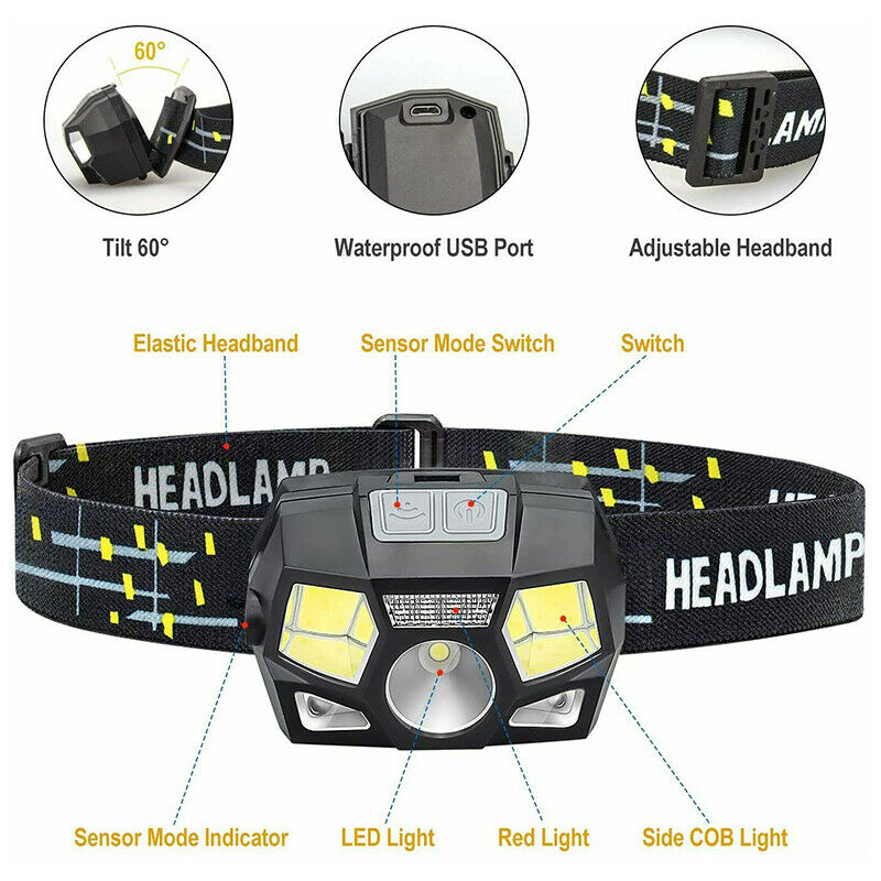 13000LM Led Headlight Headlamp Head Torch 18650 Fishing Run Camping Lamp Light