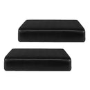 2-PACK Anti-slip Black PU Sofa Seat Cushion Slipcovers Replacement 1 Seater
