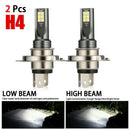 30000LM Combo Pair LED Mini H4 Headlight Kit High Low Beam 120W 6000K FOG BulbS