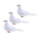3pcs Artificial Dove Birds Statue Garden Sculpture Ornament Handcraft Wedding