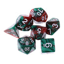 7PCS Two Color Polyhedral Dice for  DND RPG Green Coffee