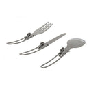 3 pcs 1 Set Portable Camping Picnic Camping Folding Travel Stainless Steel  A5T8