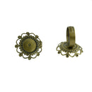 10 Brass Heart Flower Bezel Cup Ring Blanks Base Jewelry DIY Findings 25mm