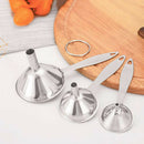 Funnel Small Medium Large Variety Liquid Kitchen Set 3Pcs Stainless Newest Use