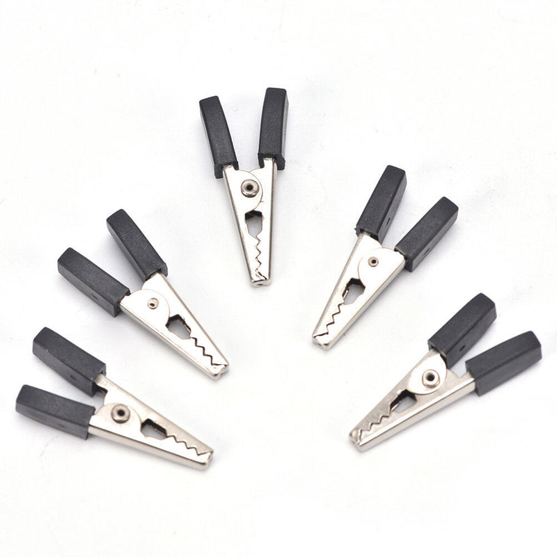 10x Alligator Clip Terminal Test Electrical Battery Crocodile Clamp Red Black JR