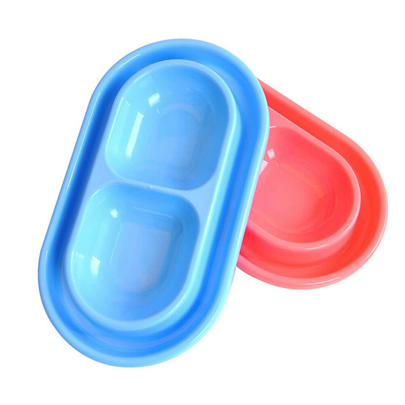 Drinking Water Dish 2 Bowls Dog Feeder Cat Anti Ant With Notch Pet Supplies