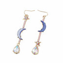 Fashion Jewelry Blue moon&star earrings Woman jewel
