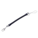 Key ring plastic spiral, flexible, with metal keyring, black
