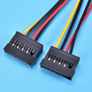 Molex to 2 SATA Dual Power Y Splitter Adaptor Cable Lead 2 Way 4 Pin -15 Pin Hj