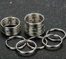 10 Pcs Stainless Steel Key Holder Split Rings Keyrings Keychain Keyfob 25mm