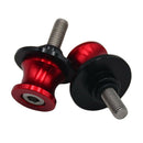 2Pcs 8mm Motorcycle CNC Pair Red Swing Arm Sliders Stand Screws Universal