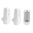 2pcs US Plug Power Outlet Light Switch Socket+1pc Wireless Remote Control