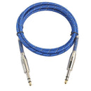 Nylon Braided 6.35mm 1/4 TRS Male Cable Patch Connector for Guitar Bass 1.8m