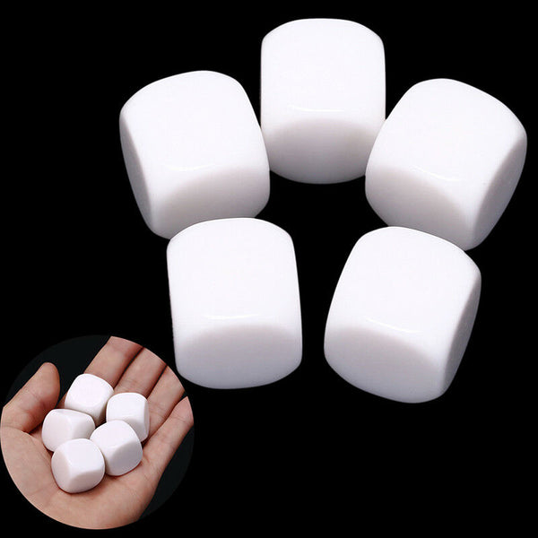 5Pcs 20Mm Blank Dice White Rounded Corner D6 Children Teching Diy ME