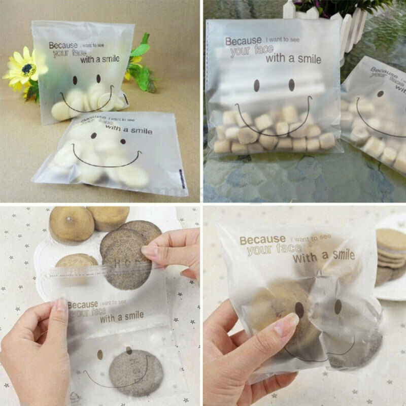 1 X Plastic Candy Biscuit DIY 50Pc Self-Adhesive Matte Thin Bag SMY