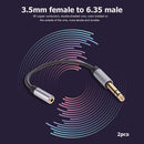 2x 3.5 mm Female to 6.35 mm Male TRS Nylon Braided Headphone Adapter Cables
