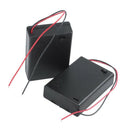 6pcs Electrical Battery Holder Box Case Lead 3 x 1.5V AA Black + Cap I7B4