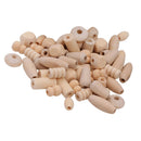 120 Assorted Natural Oval Wood Beads Wooden Loose Spacer Beads Unfinished for