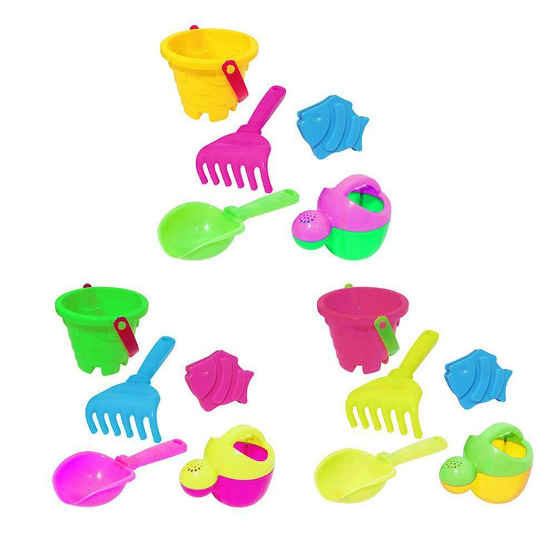 5pcs Kids Beach Sand Water Play Toys Bucket Spade Shovel Rake Set Gifts