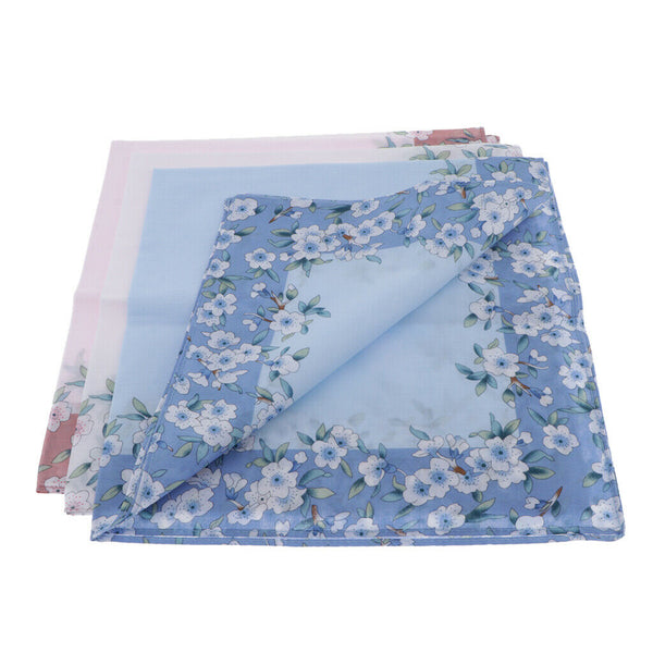 3x Handkerchiefs Classic Girls Hanky Comfy Soft Kerchiefs Ladies Hankie