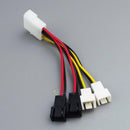 2pcs 4-Pin Molex to 3-Pin fan Power Cable Adapter Connector 12v*2 / 5v*2 SN9F