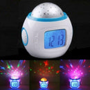 Kids Room Sky Star Night Light LED Projection Lamp Music Alarm Clock Calendar