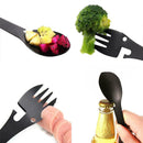 3pcs 5 in 1 Outdoor Spork Stainless Steel Spoon Fork Bottle Can Opener Tool A