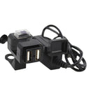 Waterproof Dual USB 12V Motorcycle Handlebar Charger Socket w/ Switch & Mounts Z