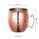 550ml Stainless Steel Hammered Moscow Mule Copper Plated Mug Beer Cup Dri UGD