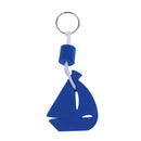 Water Sport Boating Float Keychain Keyring Key Ring- Sailing Boat Shape Blue