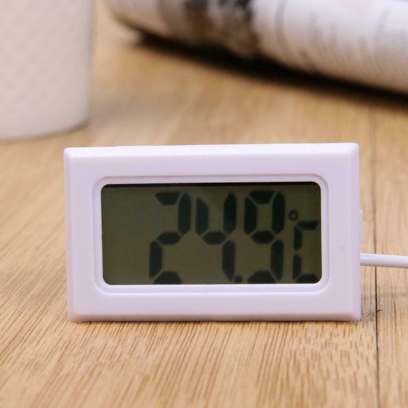 Waterproof Electronic Digital LCD Pet Aquarium Thermometer w/ Probe(White)