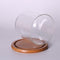 Glass Display Bell Jar Dome Cloche With Bamboo Base Decorative Desk Stand S