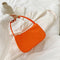 Nylon Casual Women Handbag Tote Female Solid Underarm Shoulder Bag (Orange)