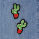 3pcs Cactus Embroidery Fabric Applique Iron/Sew on Patches For Clothing New 3C