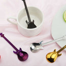 Set of 4 Guitar Shaped Stainless Steel Coffee Spoon Demitasse Spoons Desser V5C6