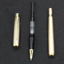 Metal Fountain Pen Golden Trim 0.38mm Stainless Steel Nib Business Gift Pen
