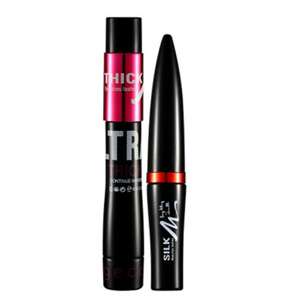 2PCS/Kitt 4D Mascara Waterproof Silk Fiber Volume Double Curling Makeup E LSY