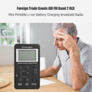 HRD-103 Mini AM FM Radio Display USB Interface w/Headphone Lanyard (Black)
